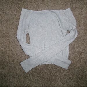Brandy Melville Gray Off-the-Shoulder long sleeve!
